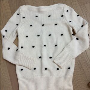 LOFT Cream Sweater with Black Dots